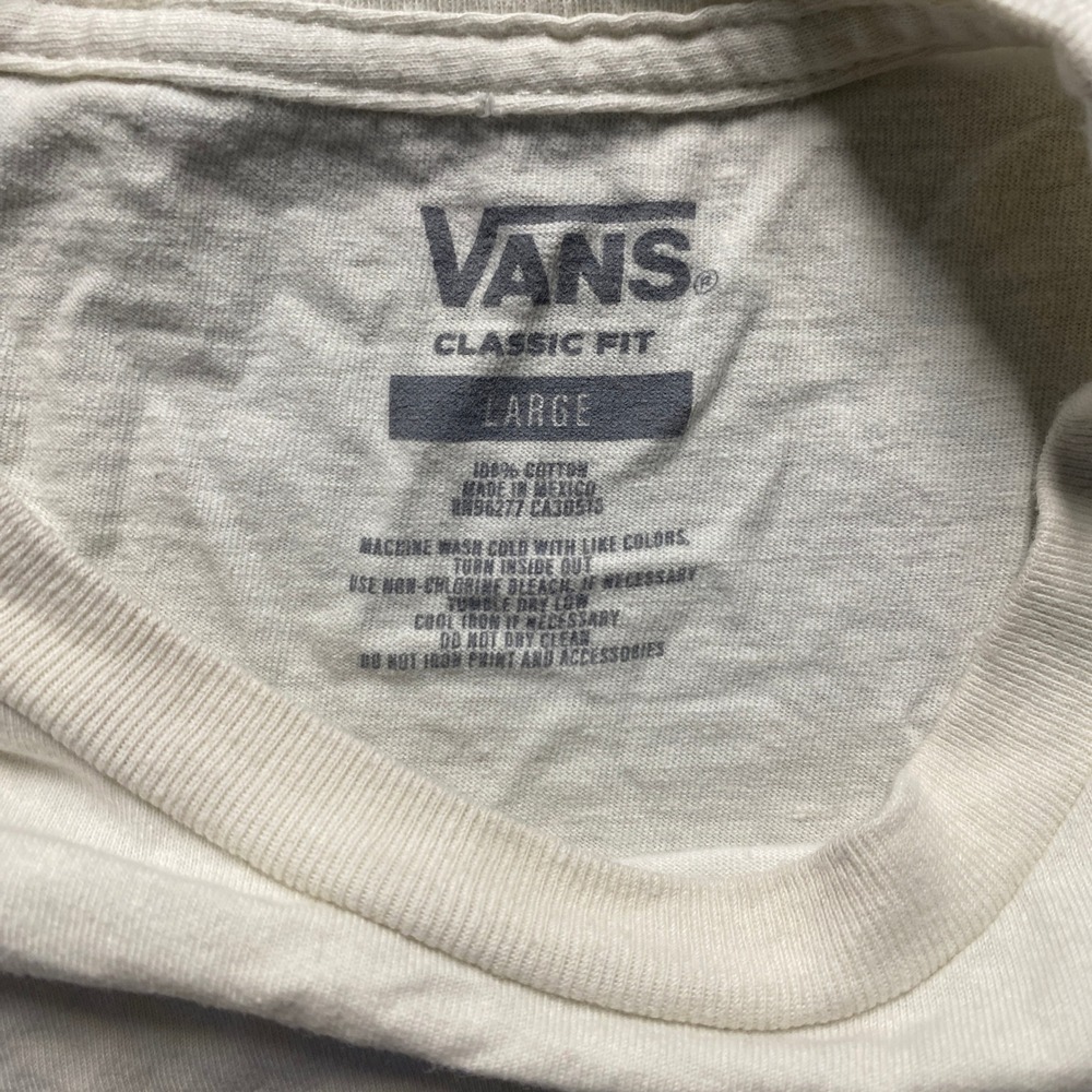 Vans Tshirt Mens Large Classic Fit Forage for Happiness Graphic Cream Skater - Picture 5 of 5